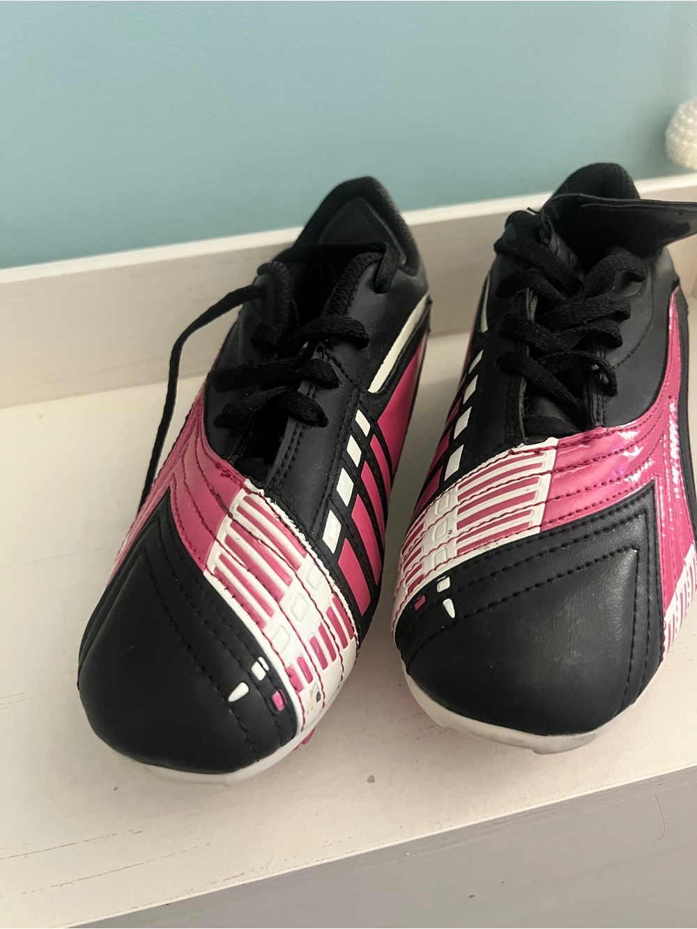 Kids Black and Pink Athletic Sneakers